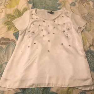 WHBM Jeweled White Top